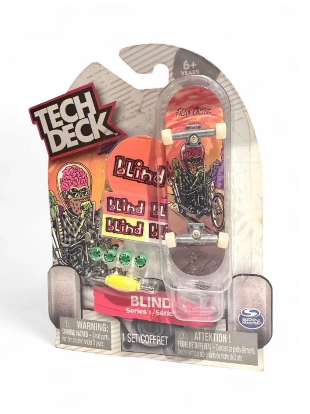 Rare vintage Y2K Tech Deck featuring the classic Blind Skateboards Filipe Ortiz